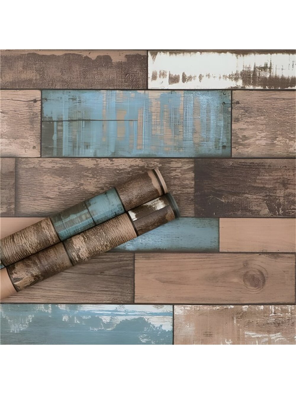 Faux Wood Textured Wallpaper(17.71"×118") Vintage Rustic Shiplap Wallpaper